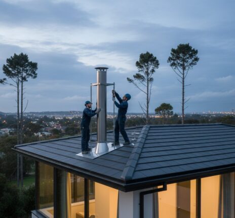 Mise en place d'une cheminée moderne